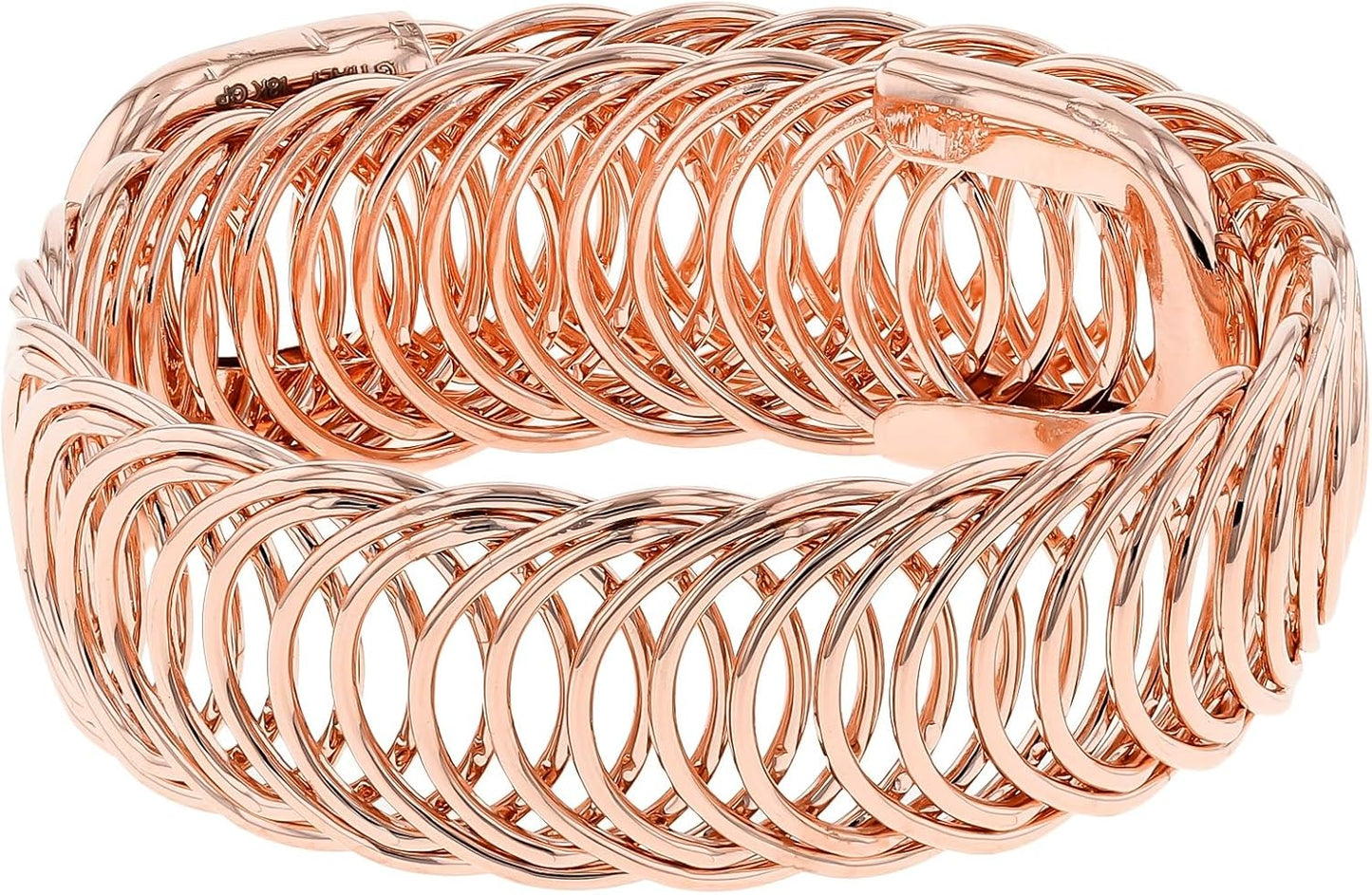 18K Yellow Gold, Rose Gold or Rhodium over Bronze Curb Bangle Bracelet- Gold Bracelets for Women - 18K Gold Bracelet - Stackable Bracelets for Women - Silver Bracelets for Women- 8 Inches