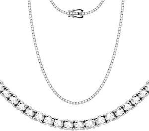 4.50 Carat Lab Grown Diamond Tennis Necklace for Women & Men in 14K White Gold with Certified Diamond. Men'S & Women'S Jewelry (Diamond Clarity- VS-SI & Color -G-H) 18" Inch Riviera Necklace