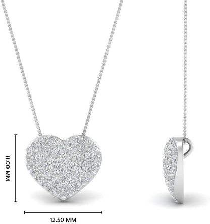 3/8 Carat Round Cut Lab Grown Diamond Cluster Classic Heart Pendant 925 Sterling Silver/10K Gold For Her With 18 Inch Chain (E-F-G, VS1-VS2, 0.40 c.t.w)