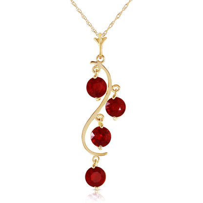 Galaxy Gold GG 14k Solid Yellow Gold 2 ct Ruby - Rubies Drop Dream Catcher Pendant Necklace