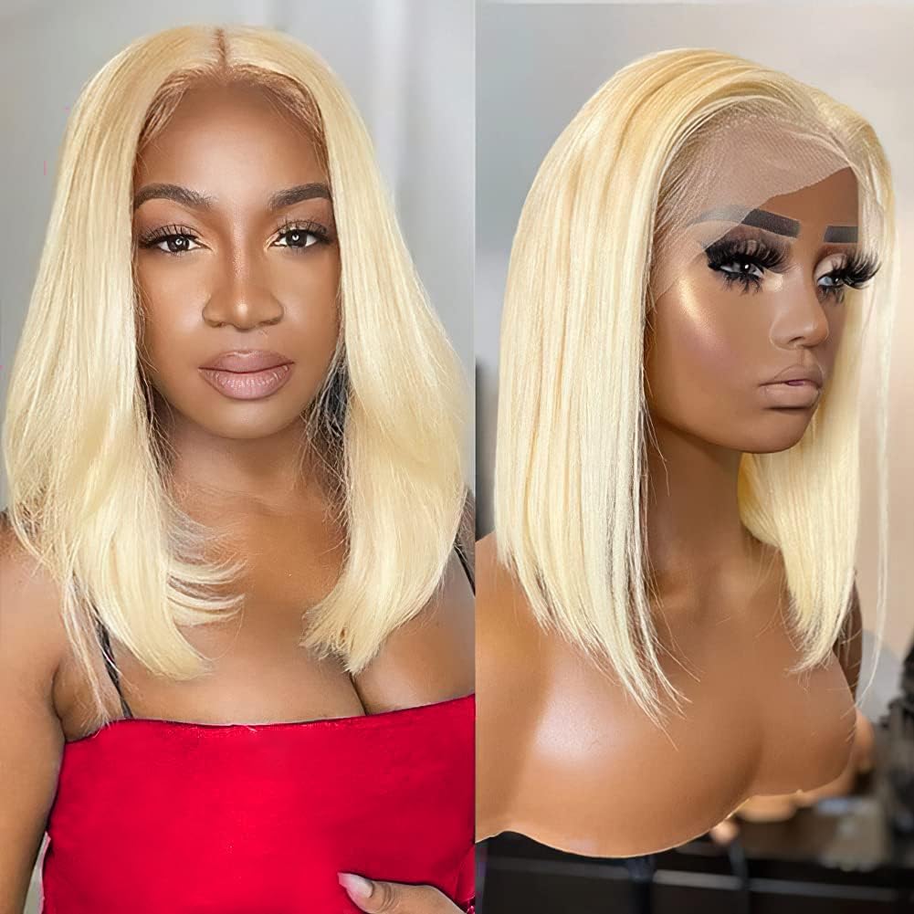 Wear and Go Glueless Bob Wig Human Hair Pre Plucked Pre Cut 180% Density 5x5 HD Transparent Lace Front Wigs Human Hair for Black Women Short Straight Bob Wigs No Glue Lace Closure Wigs 10 Inch