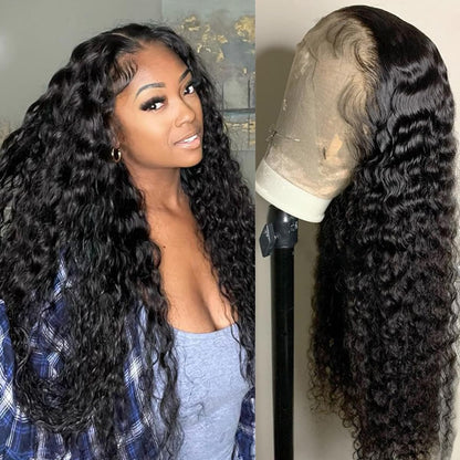 14 Inch Short Bob Wigs 13x4 Deep Wave Bob Wig Human Hair 180% Density Deep Curly 100% Virgin Human Hair Pre Plucked Wet and Wavy Glueless Transparent Lace Frontal Wig for Women Natural Hairline