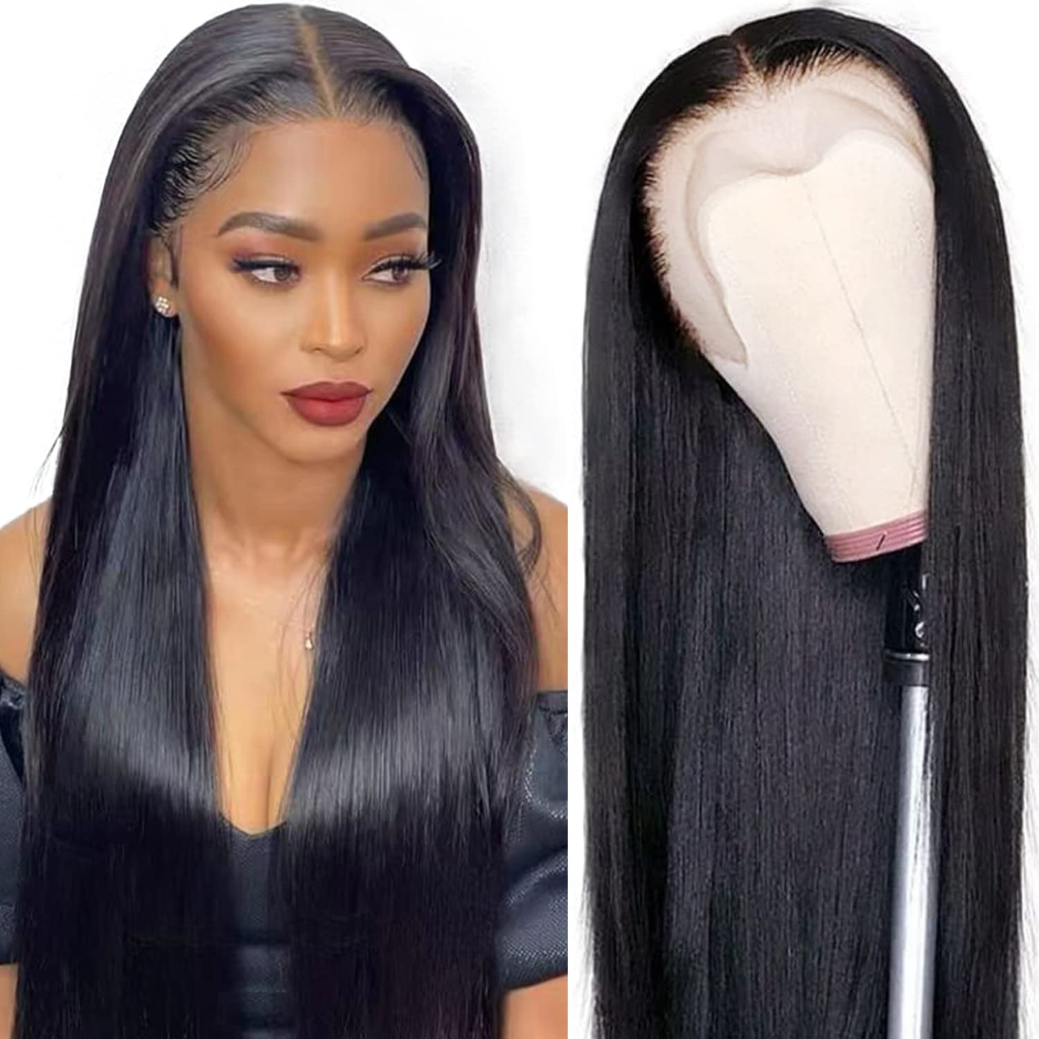 14 Inch Short Bob Wigs 13x4 Deep Wave Bob Wig Human Hair 180% Density Deep Curly 100% Virgin Human Hair Pre Plucked Wet and Wavy Glueless Transparent Lace Frontal Wig for Women Natural Hairline