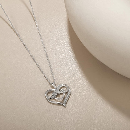 Cali Trove, Valentines day gifts for her | 10kt Gold Double Heart Infinity Pendant for Women in 1/10ct Diamonds |White, Rose, Yellow Gold | Women's Infinity Heart Necklace with Diamonds, 18" chain