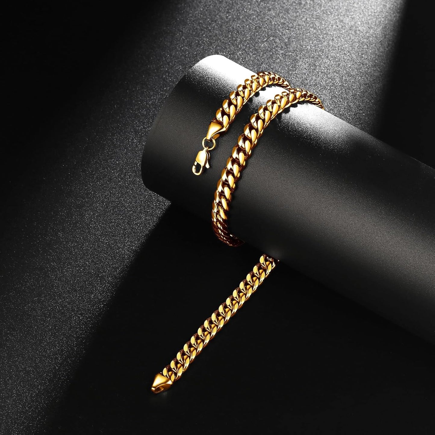 18K Gold Bracelet for Women, Hip-Hop Fashion, Men, Solid Mesh Cuban Chain, Christmas, New Year, Birthday Gift for Father/Mother, Husband/Wife