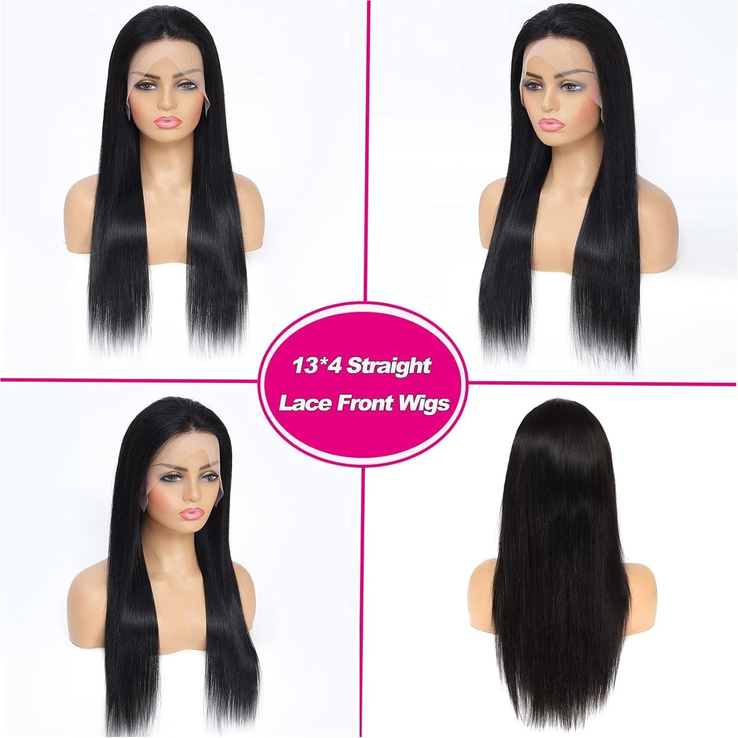 32 Inch Straight Lace Front Wigs Human Hair Pre Plucked 13X4 HD Transparent Glueless Wigs Human Hair 220% Density Straight Lace Frontal Wigs Human Hair Wigs for Women with Baby Hair